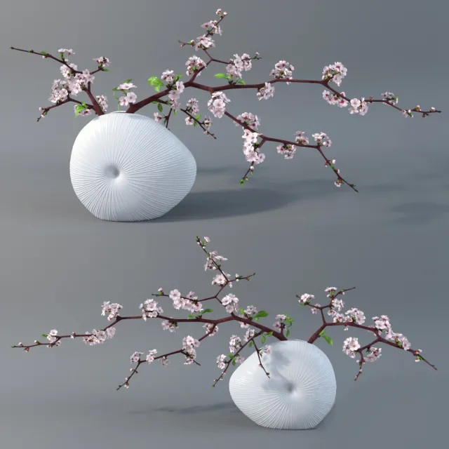 decoration – Cherry branches 02 3ds Max