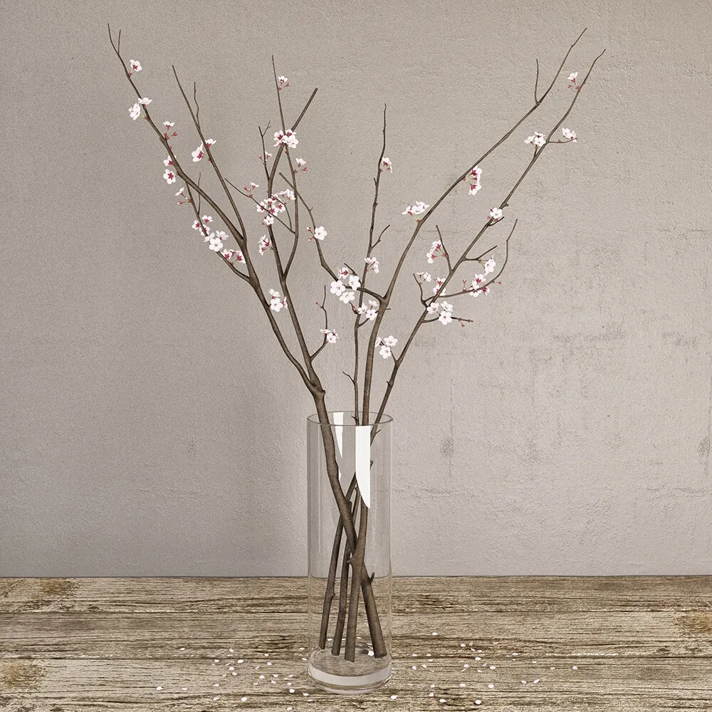 decoration – Cherry branches 3ds Max