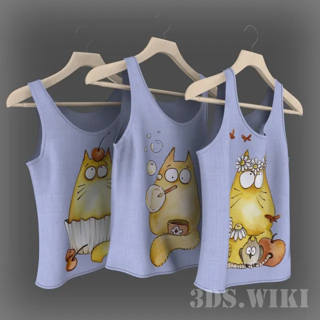 decoration – Children’s T-shirts on hangers 3ds Max