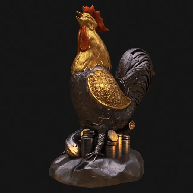 decoration – Chinese rooster 3ds Max
