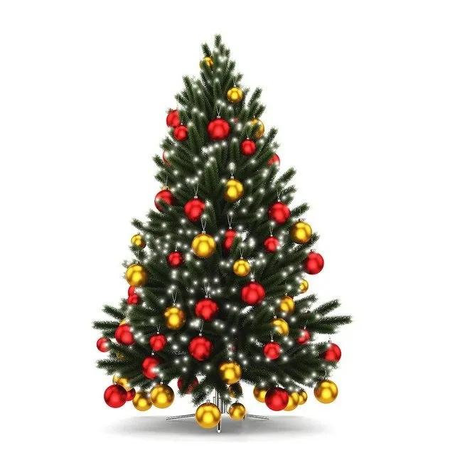 decoration – Christmas tree with a Luminous Garland 3ds Max