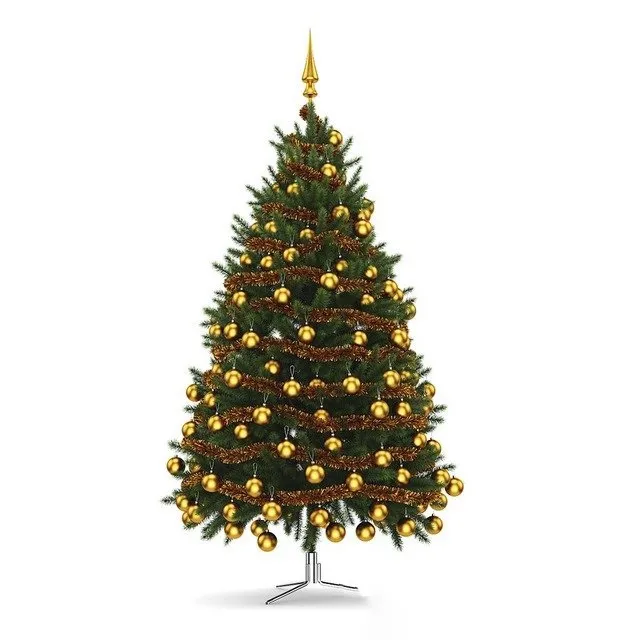 decoration – Christmas tree with golden balls 3ds Max