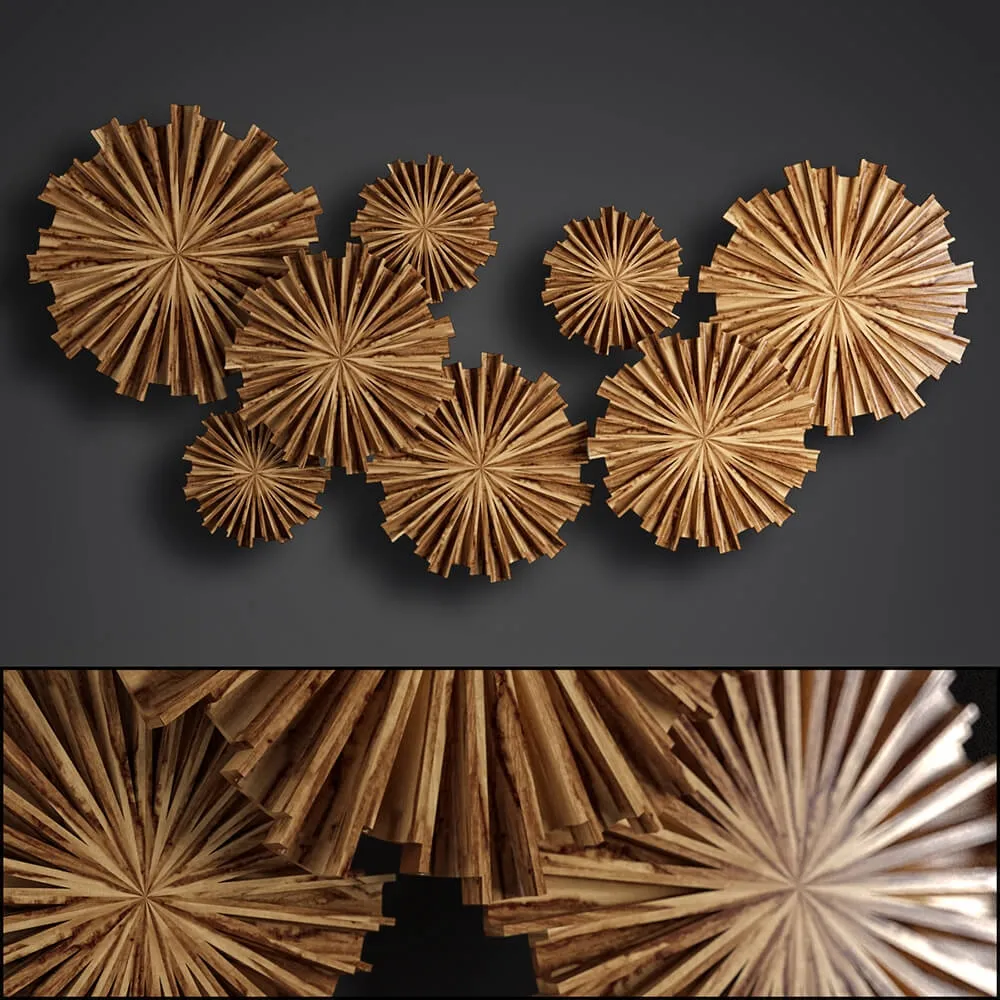 decoration – circle wood 3ds Max