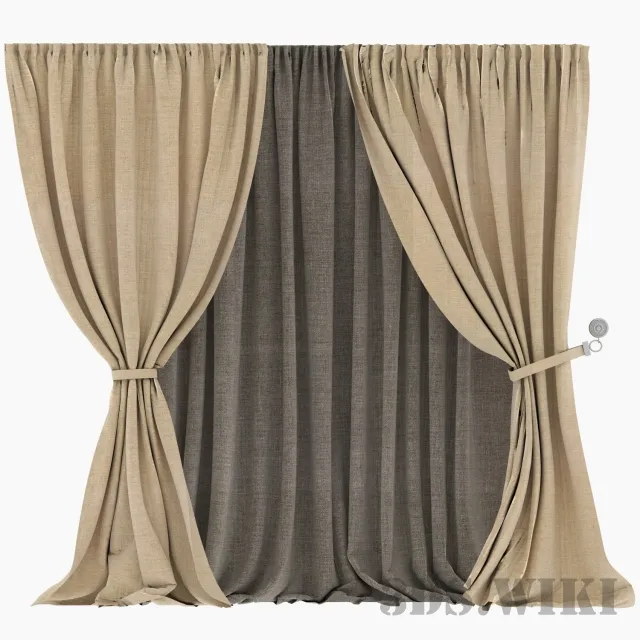 decoration – Classic beautiful dark curtains 3ds Max