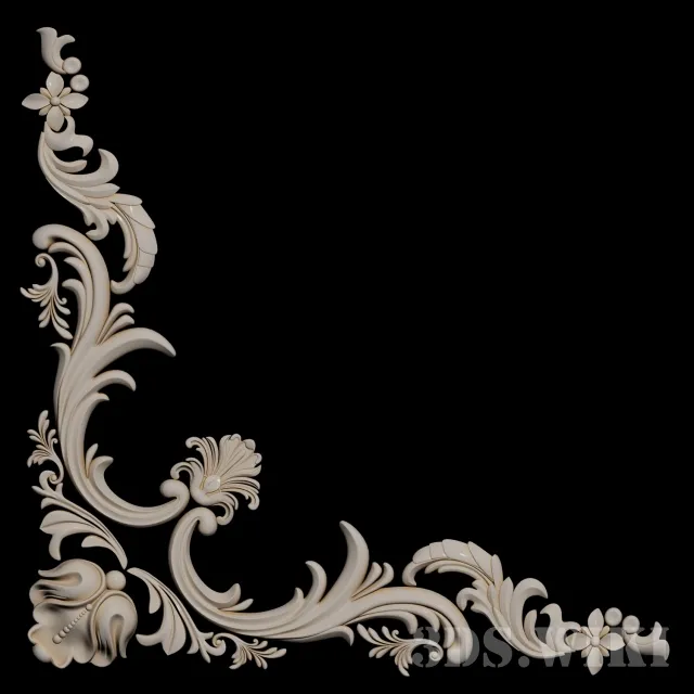 decoration – Classic corner stucco 3ds Max