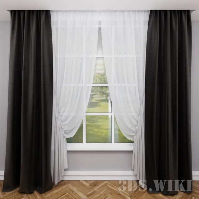 decoration – Classic curtains and tulles 3ds Max