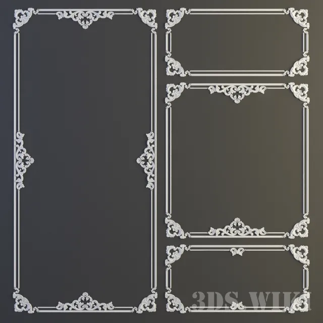 decoration – Classic stucco molding set 3ds Max