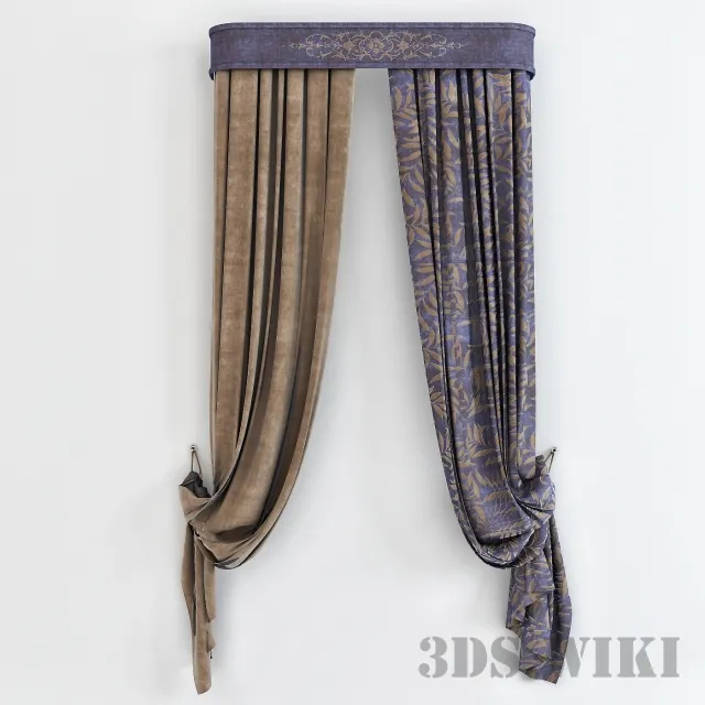 decoration – Classic velor curtains 3ds Max