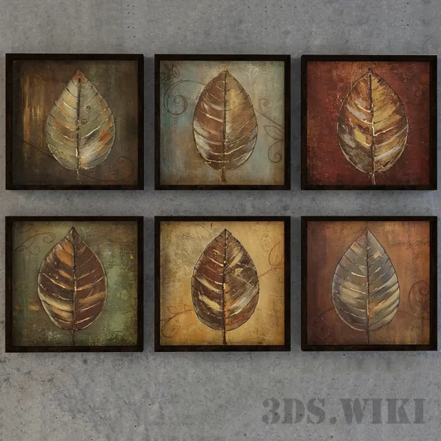 decoration – Clip art – leaves 3ds Max