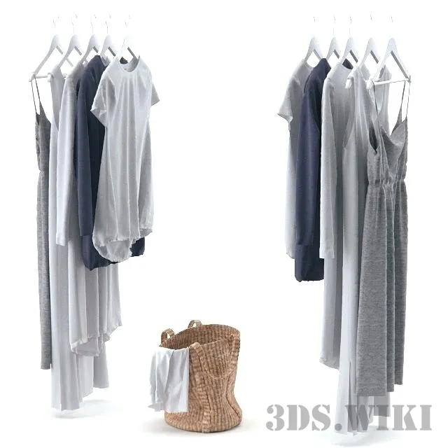 decoration – Clothes with basket 3ds Max