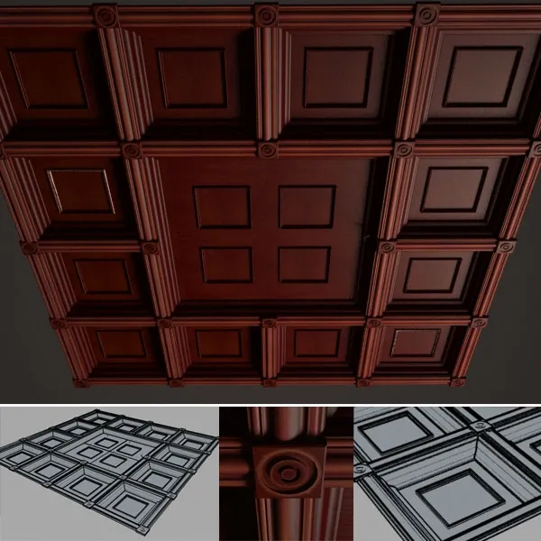 decoration – Coffered ceiling 3ds Max