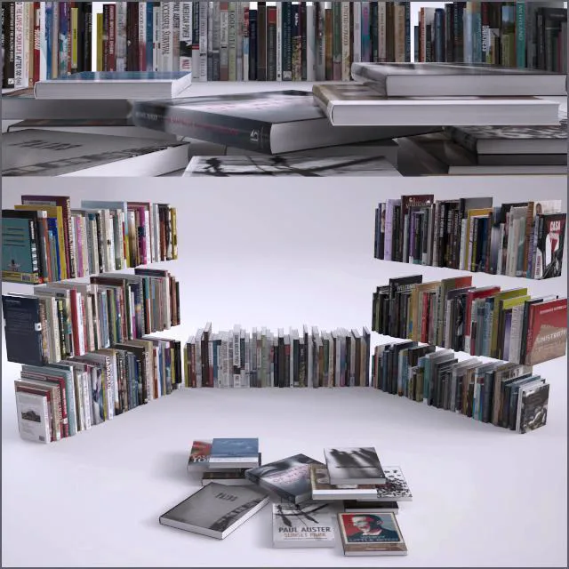 decoration – Collection of books 111 3ds Max