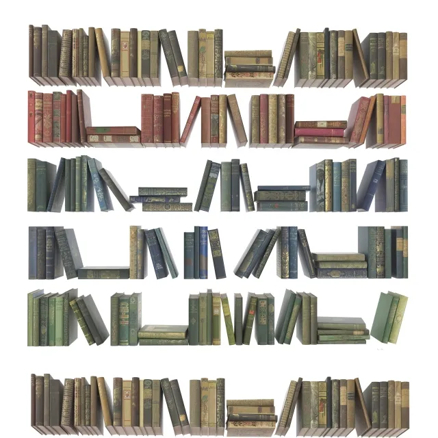 decoration – Collection of books 188 pieces 3ds Max