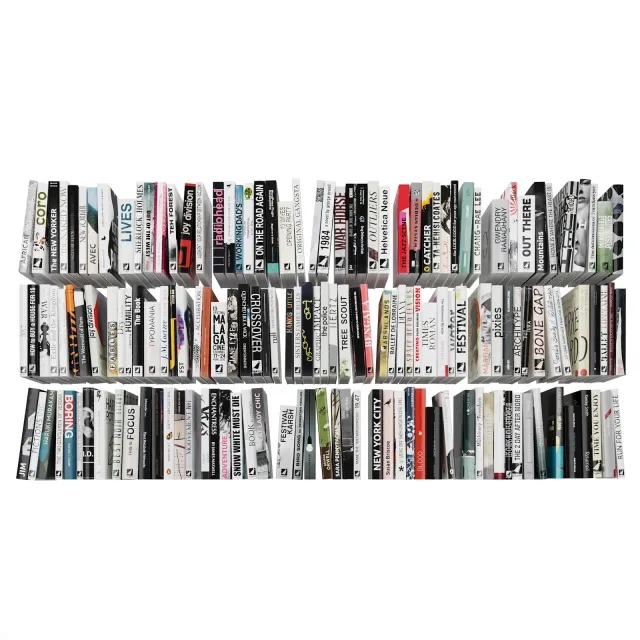 decoration – Collection of books 9 3ds Max