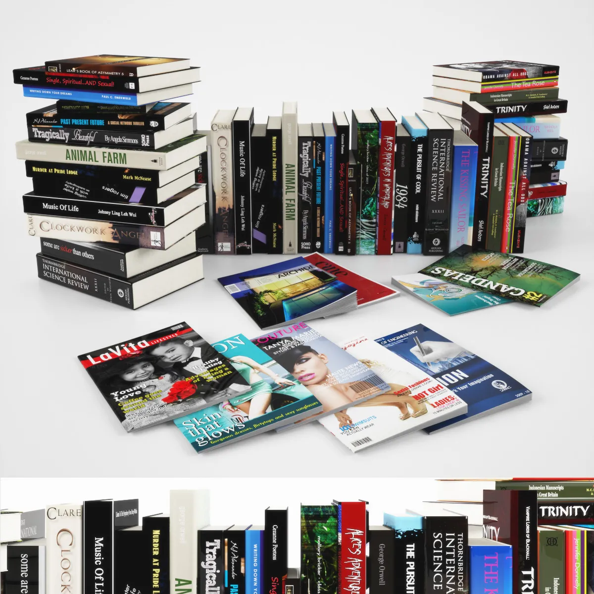 decoration – Collection of books 957 3ds Max