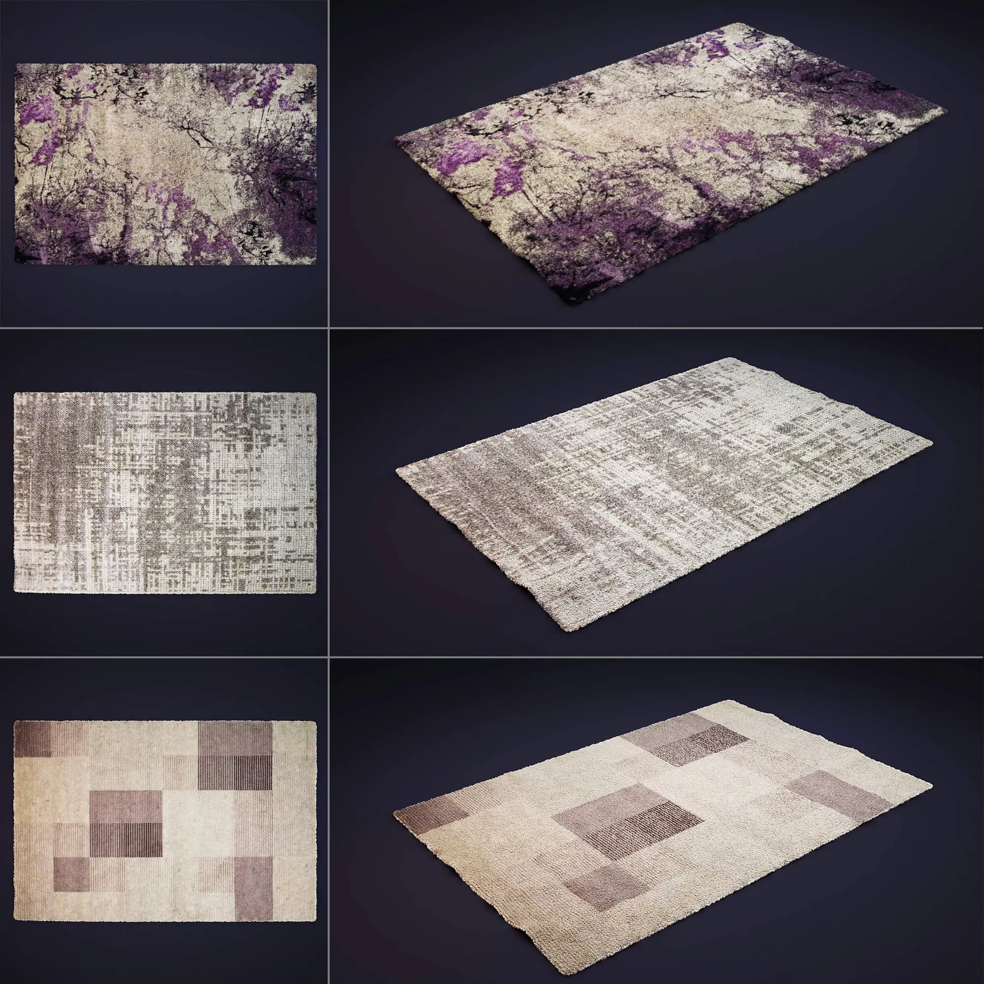decoration – Collection of carpets 25 3ds Max