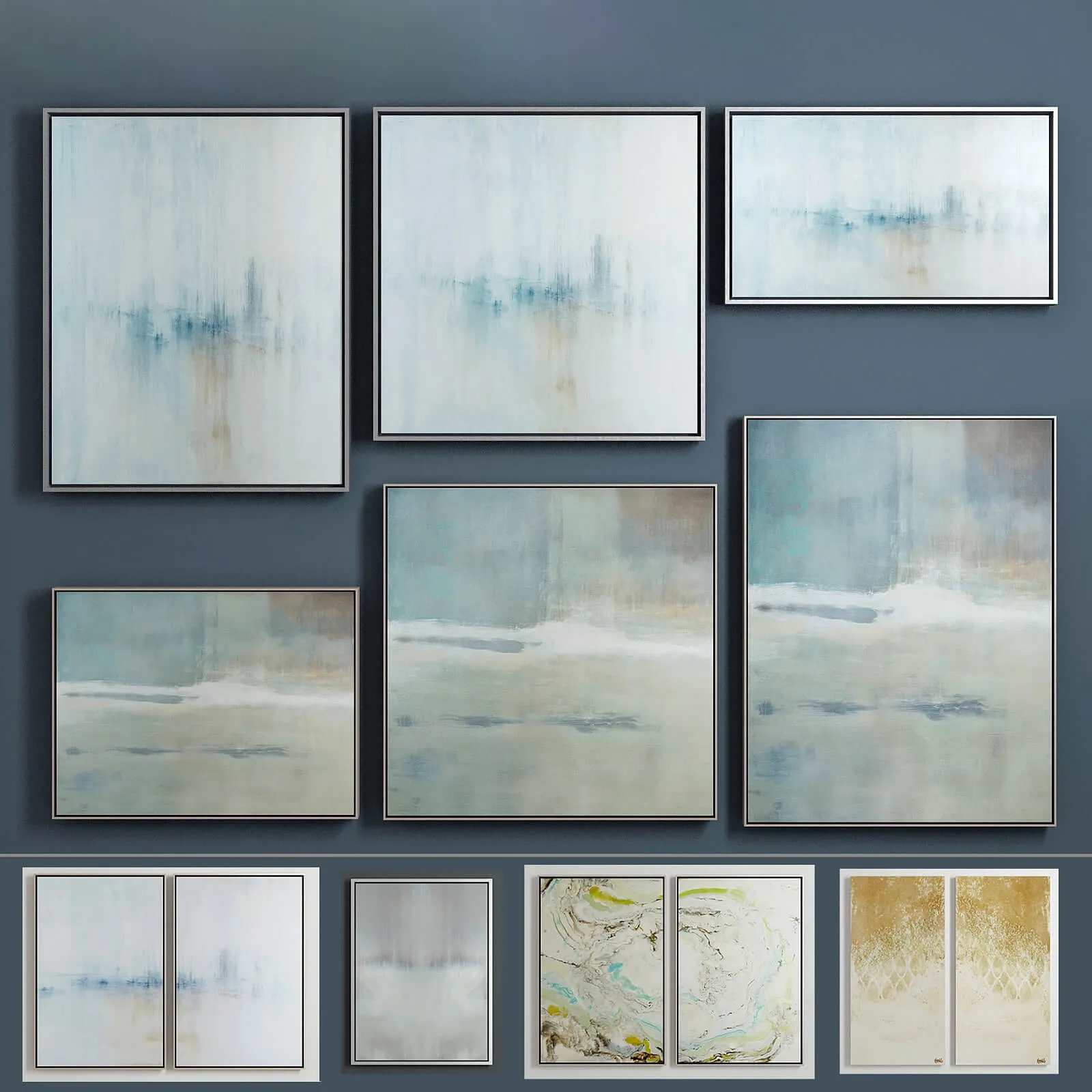 decoration – Collection of modern paintings (set-9) 3ds Max
