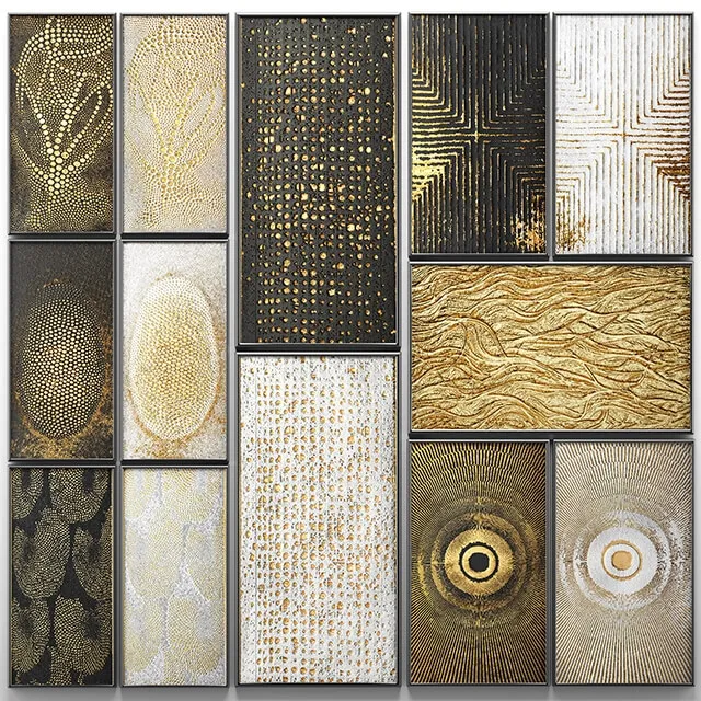 decoration – Collection of paintings. Gold. 3 3ds Max