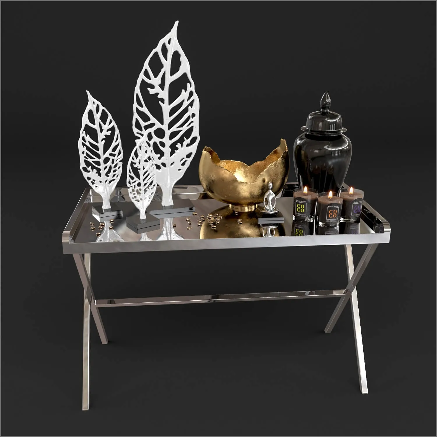 decoration – Console  and  Decor  set 4 3ds Max