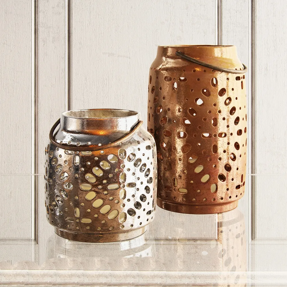 decoration – Crate & barrel wisteria metallic ceramic lanterns 3ds Max