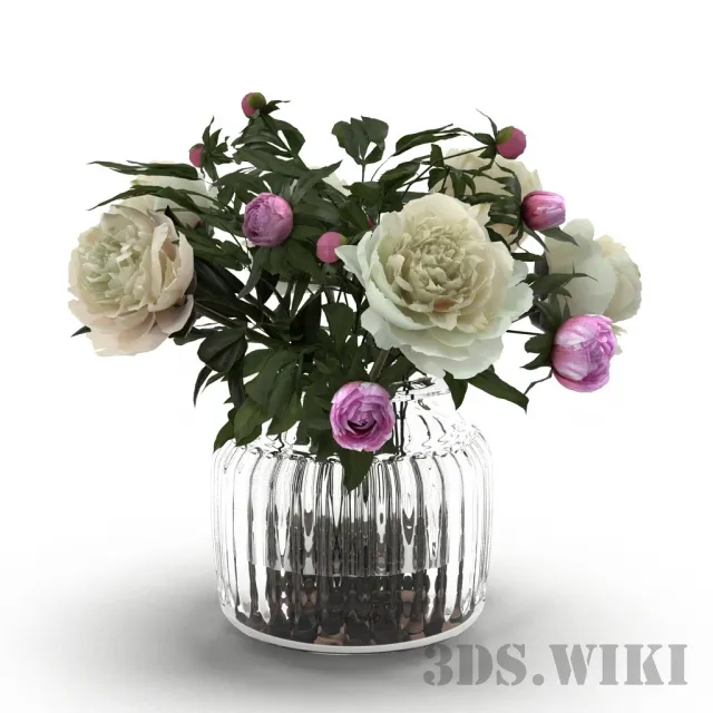 decoration – Cream Peonies 3ds Max