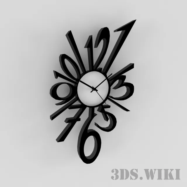 decoration – Creative wall clock black deformation 3ds Max