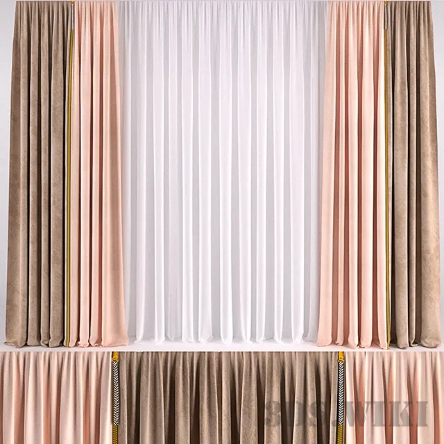 decoration – CURTAIN WITH COLOR ZIPPER 3ds Max