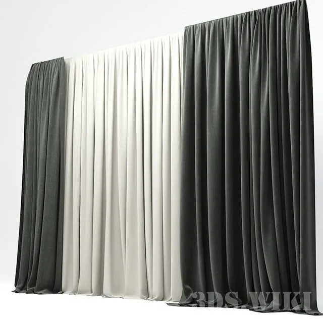 decoration – Curtain with tulle 3ds Max
