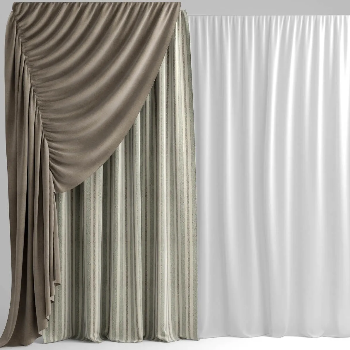 decoration – Curtains and tulle  4 3ds Max