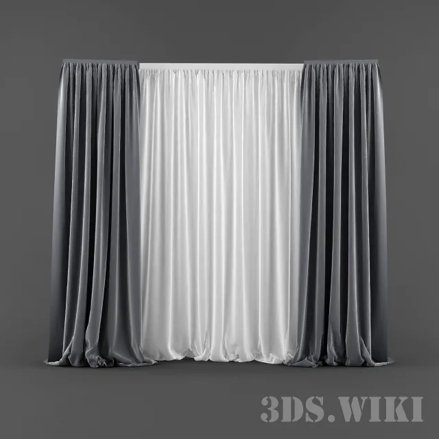 decoration – Curtains and tulles for the living room 3ds Max