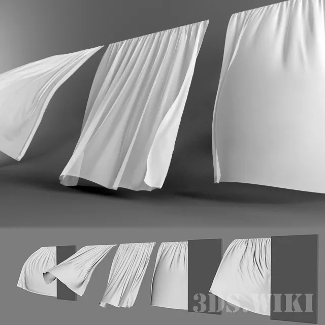 decoration – Curtains in the wind 3ds Max
