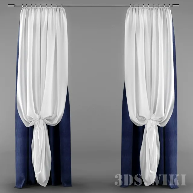 decoration – Curtains with tulle 3ds Max
