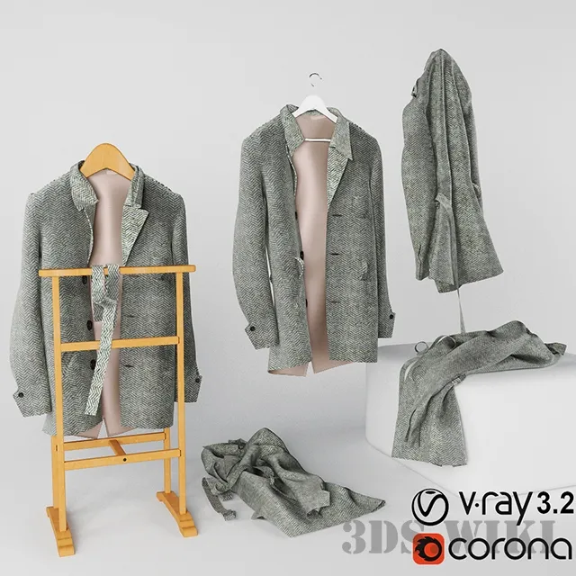decoration – Мужское пальто 3ds Max