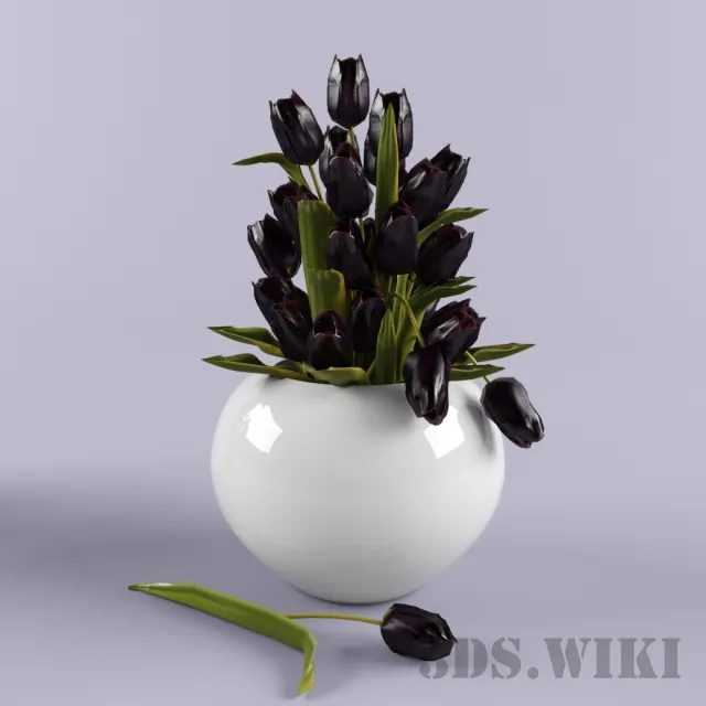 decoration – Dark tu; lady in a vase 3ds Max