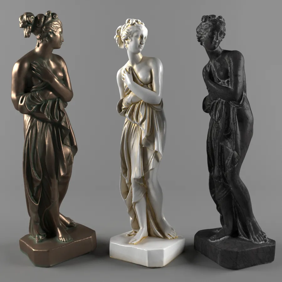 decoration – Decor bronze women 001 3ds Max