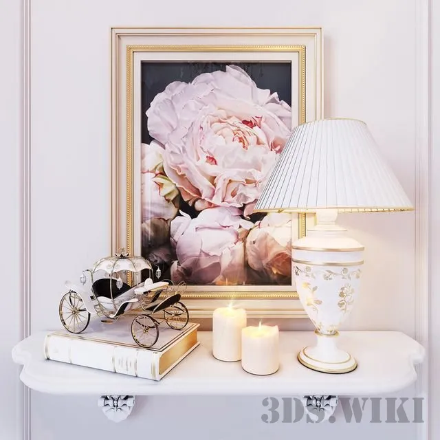 decoration – Decor set with carriage 3ds Max