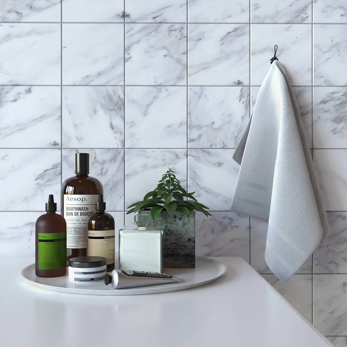 decoration – Decoration set for bathroom AESOP 3ds Max