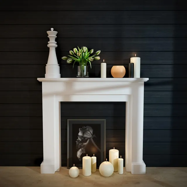 decoration – Decorative fireplace 8 3ds Max