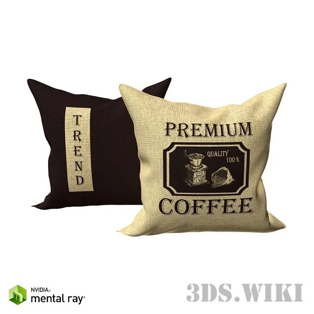 decoration – Decorative pillows with coffee print 3ds Max