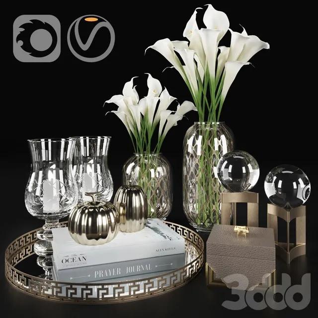 DECORATION – DECORATIVE SET – 3D MODELS – 3DS MAX – FREE DOWNLOAD – 3768