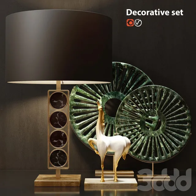 DECORATION – DECORATIVE SET – 3D MODELS – 3DS MAX – FREE DOWNLOAD – 3972