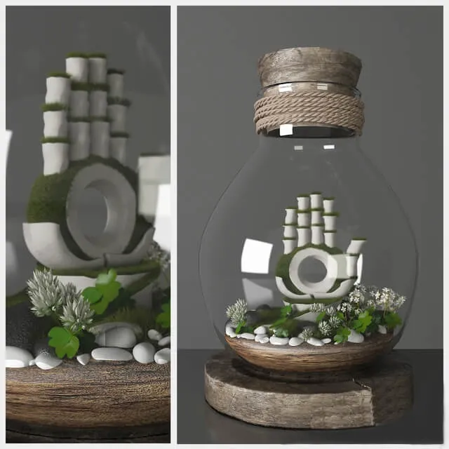 decoration – Decorative Set Ethnic Florarium 3ds Max