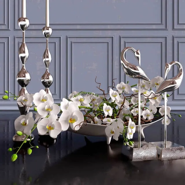 decoration – Decorative set. Orchid 1 3ds Max
