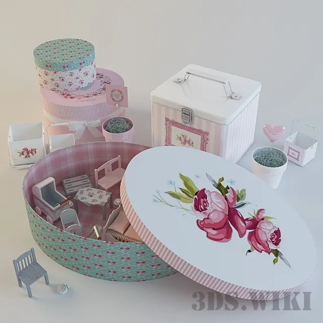 decoration – Decorative set – rabbit box 3ds Max