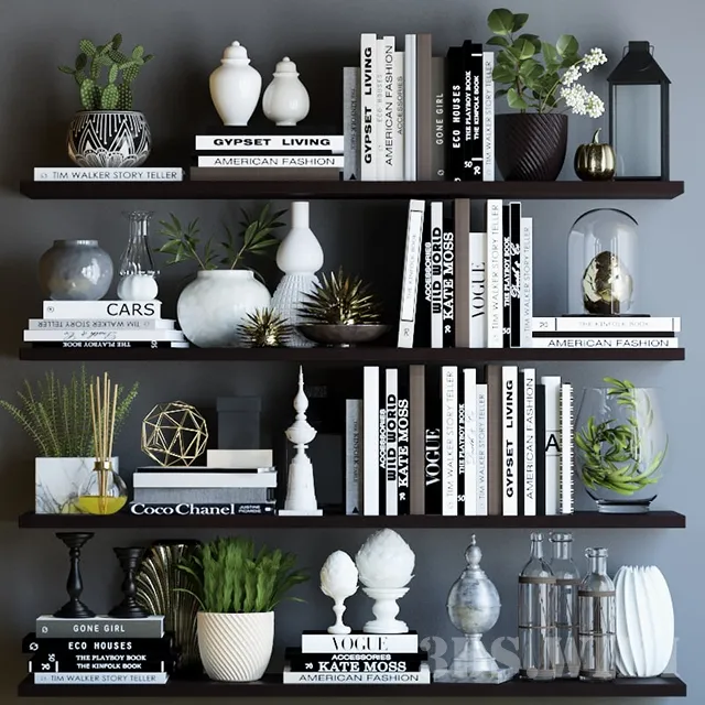 decoration – Decorative set with books 3ds Max
