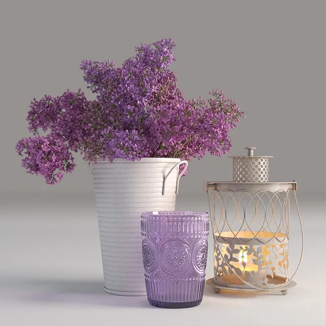 decoration – Decorative set with lilac 1 3ds Max
