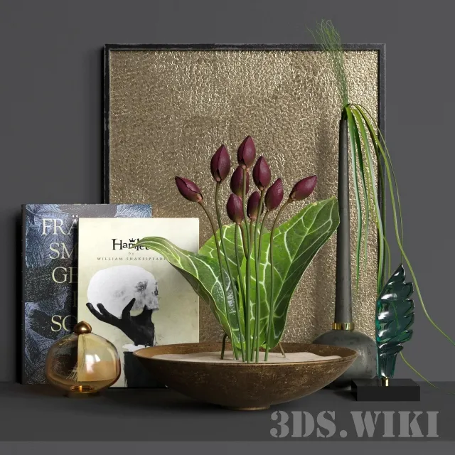 decoration – Decorative set with tulips 3ds Max
