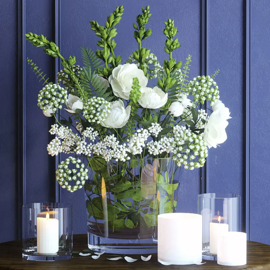 decoration – Decorative set with vase of flower 08 3ds Max