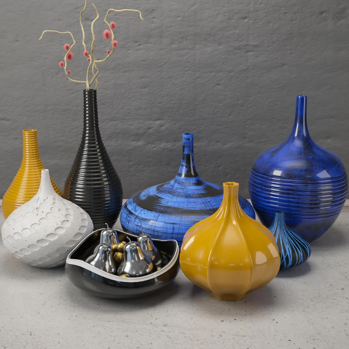 decoration – Decorative vases set 3ds Max