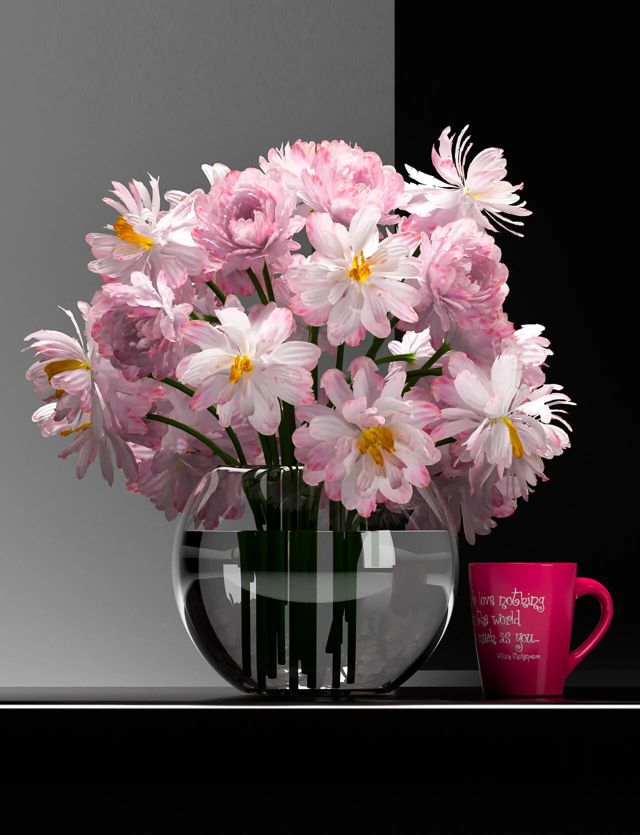 decoration – Delicate and romantic floral arrangement 3ds Max